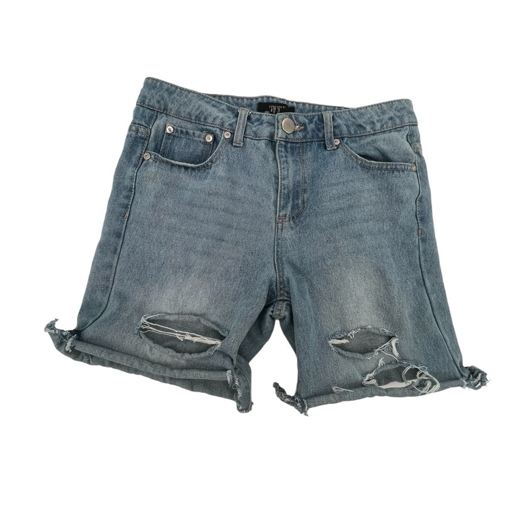 Forever 21 Distressed Cut Off Bermuda Denim Jean Shorts Size 25 Women’s